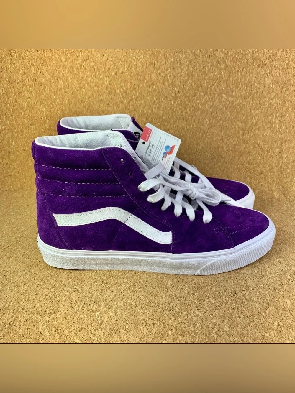 Vans Purple Suede Sk8-Hi Sneakers with White Stripe